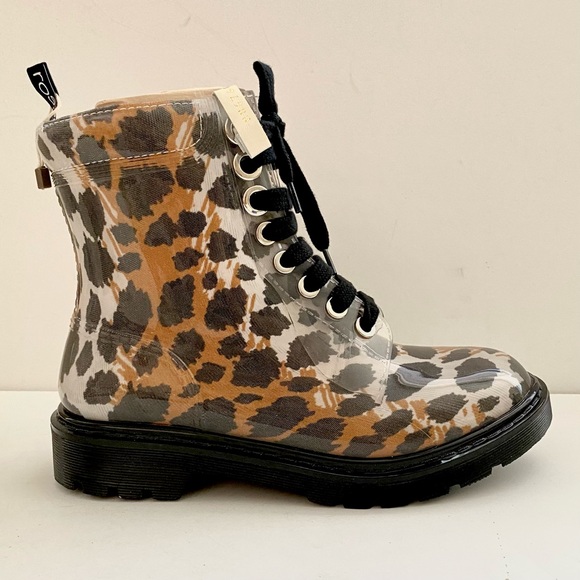 NWT: SERGIO ROSSI | Leopard-print and Clear PVC combat boots - Picture 8 of 12